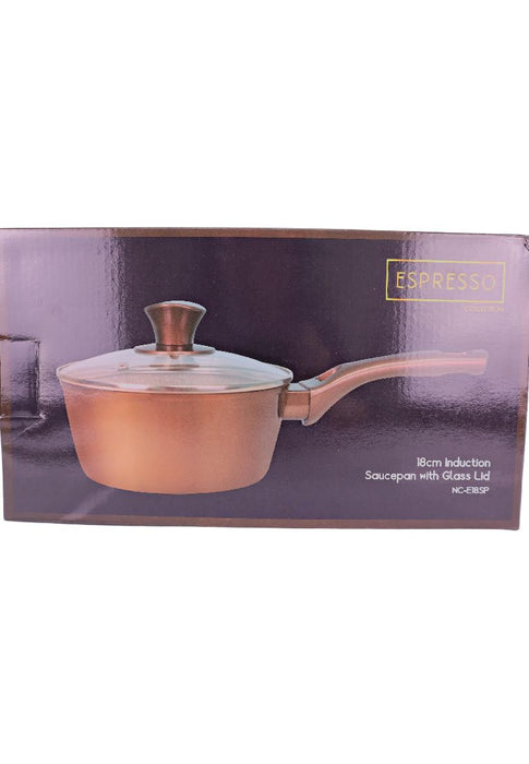 Cuisson Espresso Collection Brown Saucepan 18cm with Glass Lid