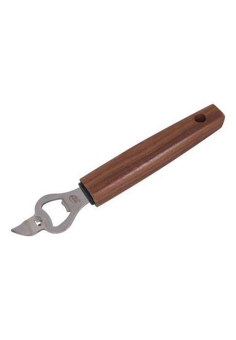 Chef's Gallery Stainless Bottle Opener with Solid Walnut Wooden Handle