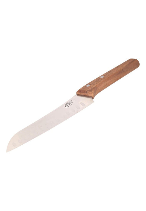 Chef's Gallery Stainless Santoku Knife 7" with Solid Walnut Wooden Handle
