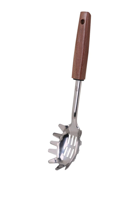 Chef's Gallery Stainless Spaghetti Server with Solid Walnut Wooden Handle