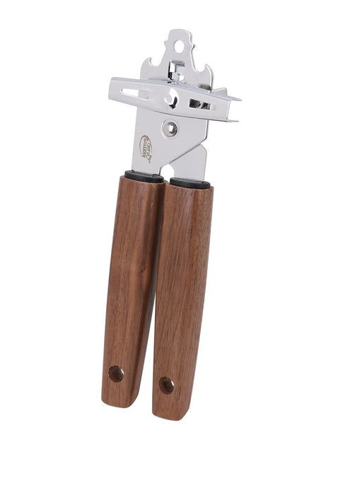 Chef's Gallery Stainless Can Opener with Solid Walnut Wooden Handle