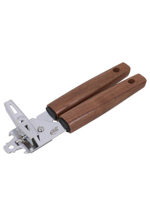 Chef's Gallery Stainless Can Opener with Solid Walnut Wooden Handle