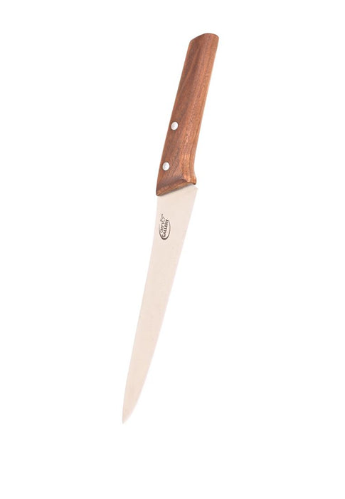 Chef's Gallery Stainless Slicing Knife 8" with Solid Walnut Wooden Handle
