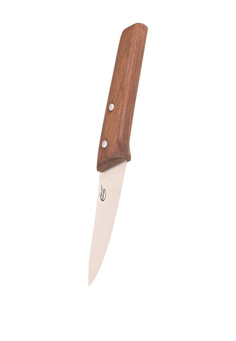 Chef's Gallery Stainless Paring Knife 3.5" with Solid Walnut Wooden Handle