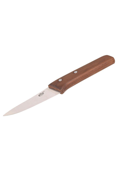 Chef's Gallery Stainless Paring Knife 3.5" with Solid Walnut Wooden Handle