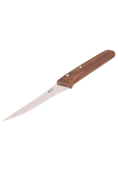 Chef's Gallery Stainless Steak Knife 4.5" with Solid Walnut Wooden Handle