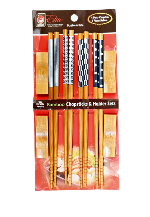 Eurochef Bamboo Chopstick Set with Holder