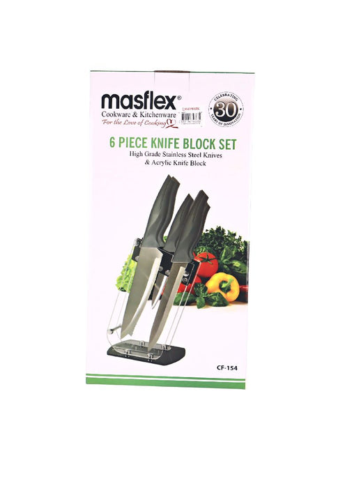 Masflex 6piece Knife Set with Acrylic Block