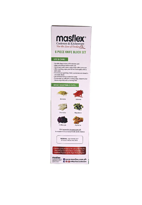 Masflex 6piece Knife Set with Acrylic Block