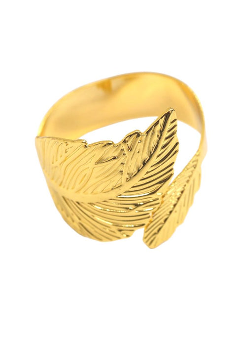 Landmark 4 Piece 2 Leaf Gold Ring Napkin Holder