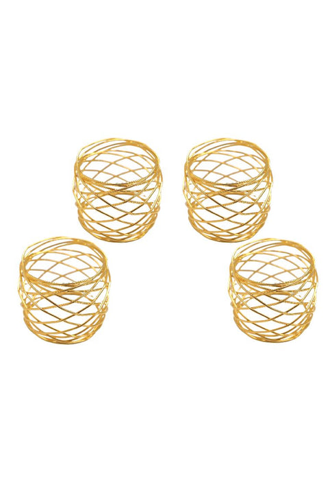 Landmark 4 Piece Thin Line Gold Ring Napkin Holder