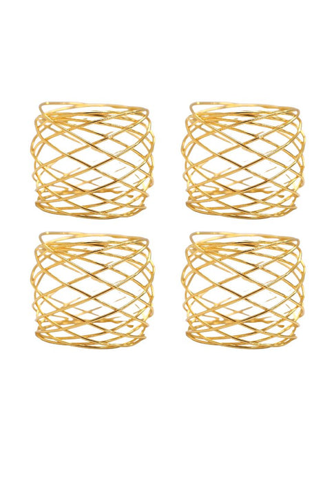 Landmark 4 Piece Thin Line Gold Ring Napkin Holder