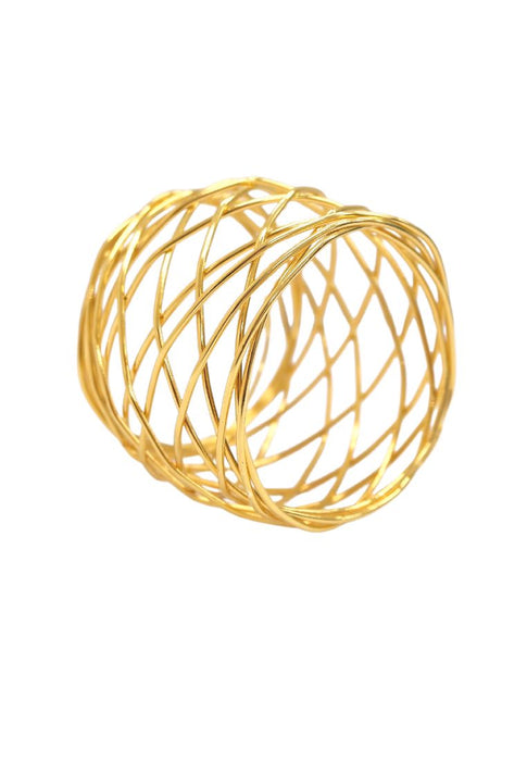 Landmark 4 Piece Thin Line Gold Ring Napkin Holder