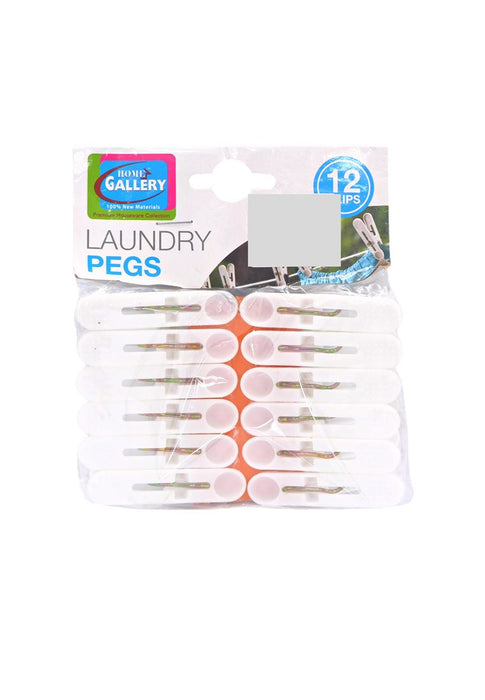 Home Gallery 12 Pieces White Laundry Pegs