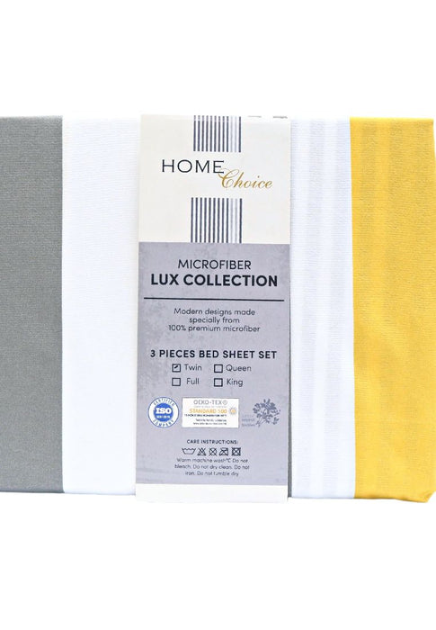 Home Choice Premium Microfiber Clovelly Collection Fitted Bedsheet with 2piece Pillow Case
