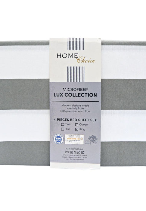 Home Choice Premium Microfiber Clovelly Collection Fitted and Flat Bedsheet with 2piece Pillow Case