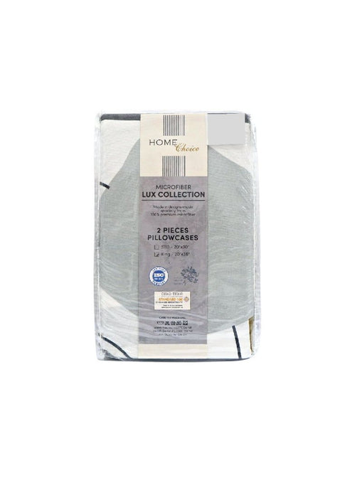 Home Choice Premium Microfiber Reto Geo Gray Collection Pillow Case