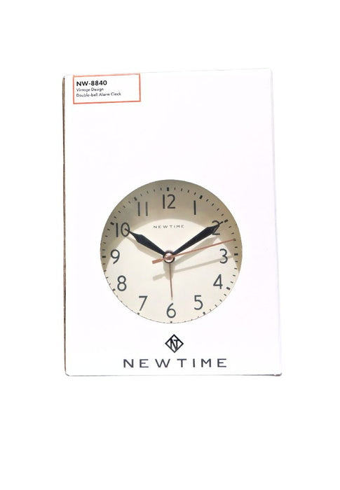 Neotime Double-bell Alarm Clock Vintage Design White Face - Matte Gray