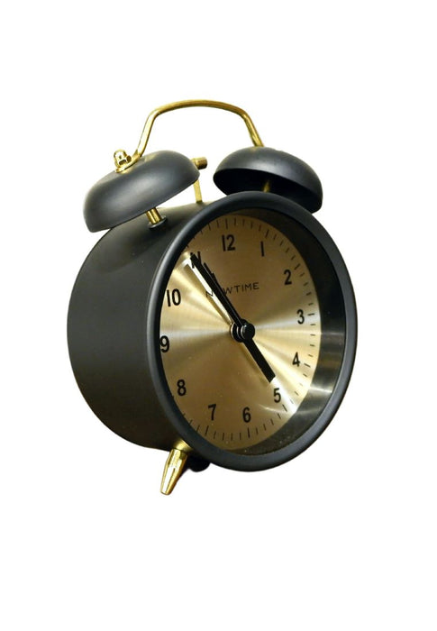 Neotime Double-bell Alarm Clock Vintage Design with Aluminum Dial - Matte Black