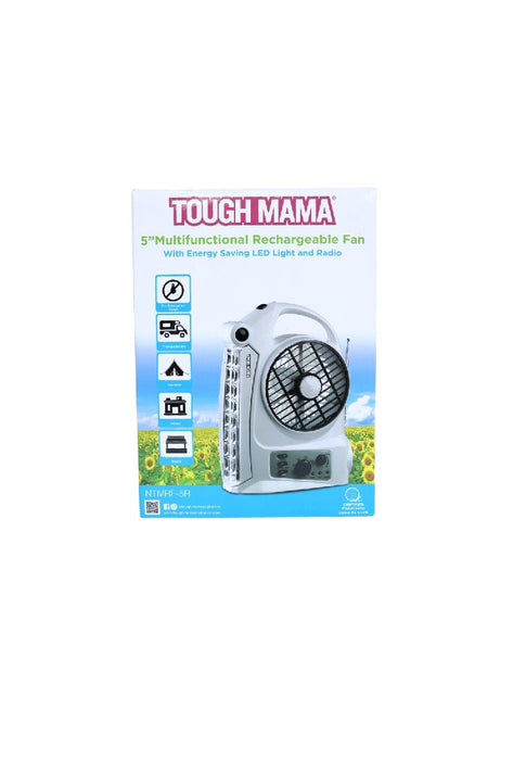 Tough Mama Multi-Functional Rechargeable Fan 5"