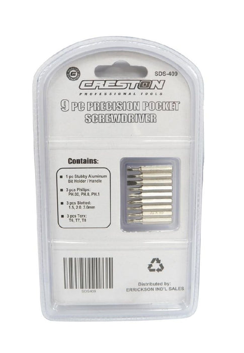 Creston 9piece Precision Pocket Screw Driver Set