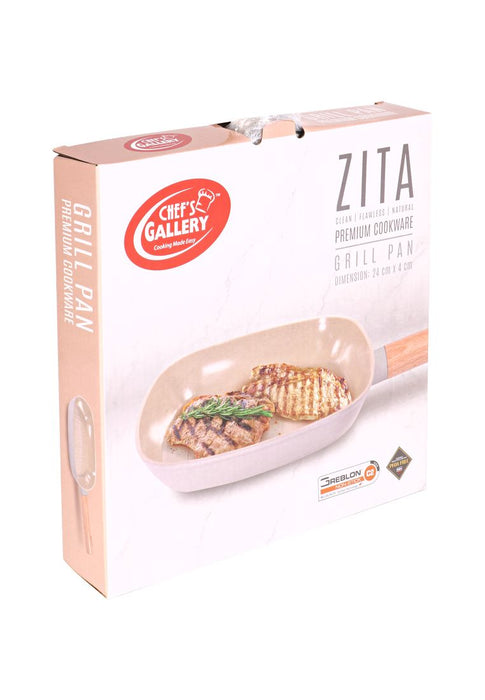 Chef's Gallery Zita Collection Grill Pan 24cm with Round Handle
