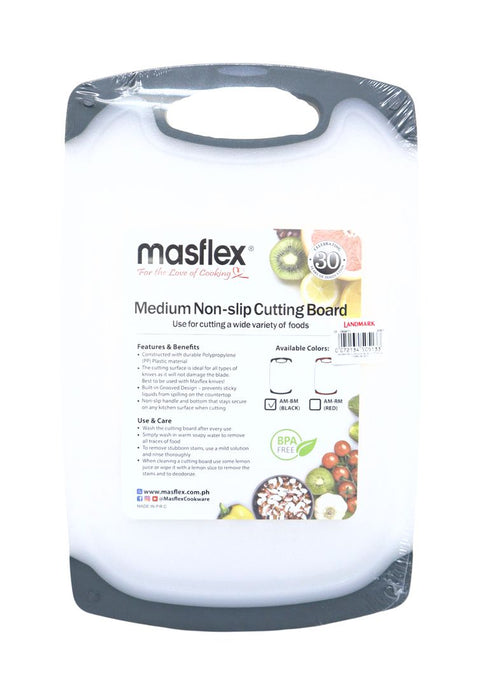 Masflex Non-slip Cutting Board - White with Black