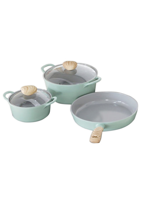 Retro Ceramic Casserole with Glass Lid