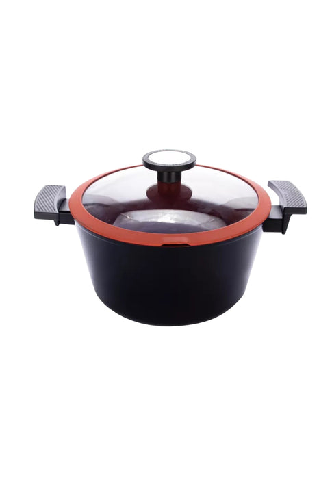 De Chef Forged Casserole with Silicone Glass Lid