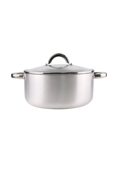 Chef Gallery Stainless Steel Casserole with Glass Lid