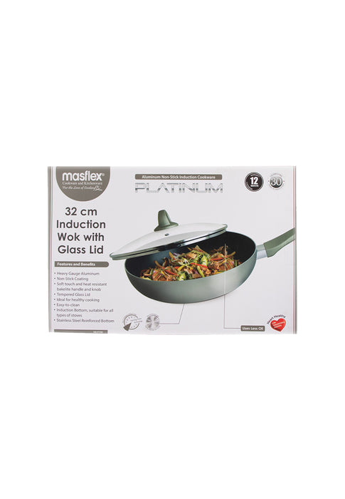 Platinum Induction Wok with Glass Lid