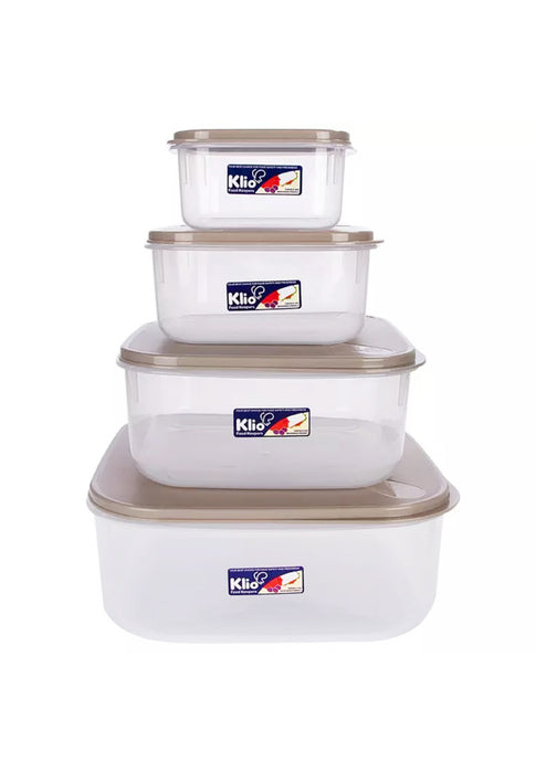 4 Pcs. Stackable Square Series Food Keeper Set