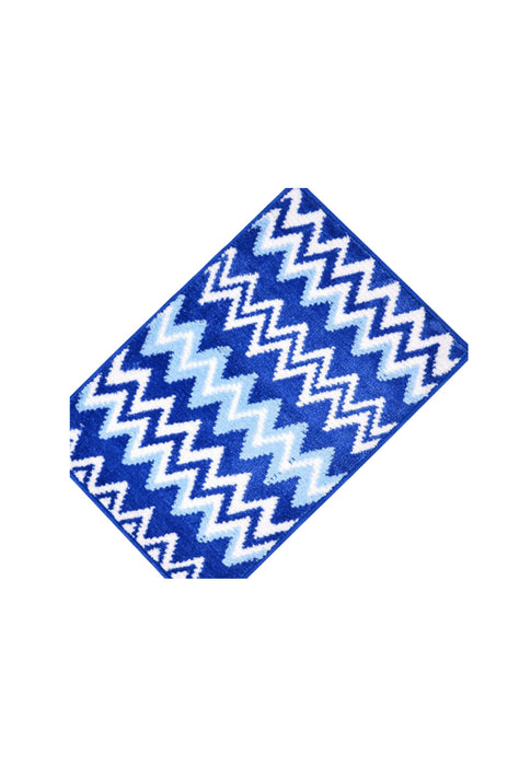 Furry Doormat 3-Tone Zigzag Design PVC Backing