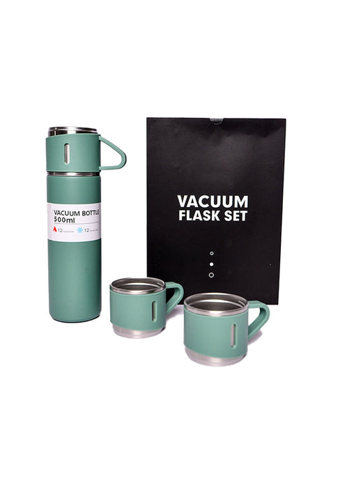 Stainless Steel Vacuum Flask with 3 Mugs