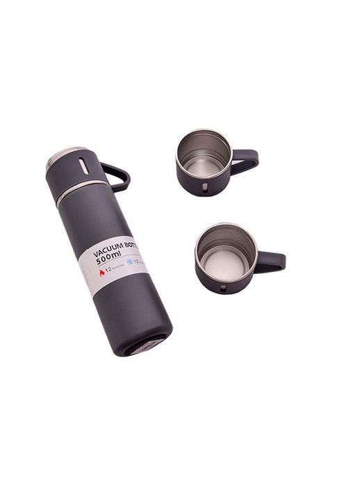 Stainless Steel Vacuum Flask with 3 Mugs