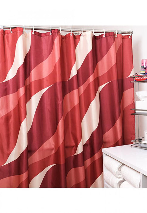 Shower Curtain with Ring Multicolored Diagonal Print