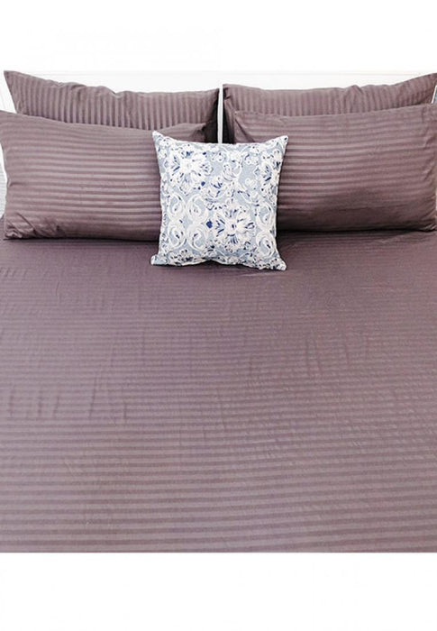 Jacquard Stripes Bedsheet Fitted Sheet - Full with 2pc Pillow Case