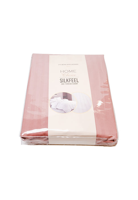 Jacquard Stripes Bedsheet Fitted Sheet - Queen with 2pc Pillow Case