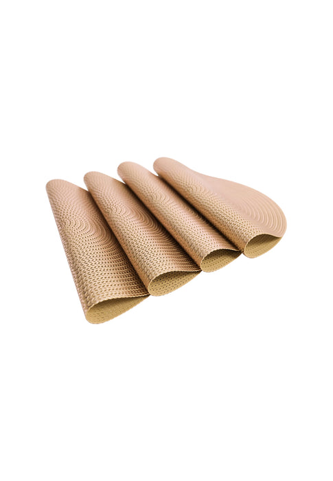 Set of 4 Placemat PVC Leatherette Metallic