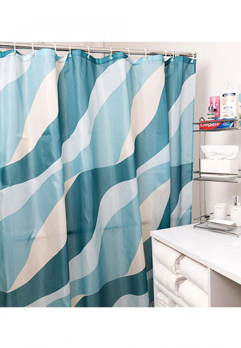 Shower Curtain with Ring Multicolored Diagonal Print