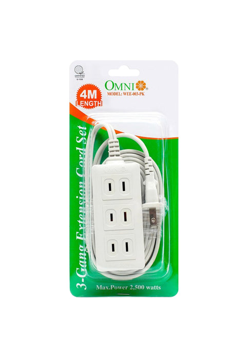 Eco Extension Cord Set 3-Gang 4 Meter Wire