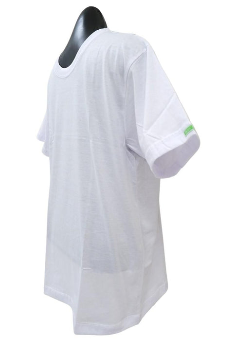 Body Basic Round Neck Tshirt - White Combed Cotton with Neck Tape