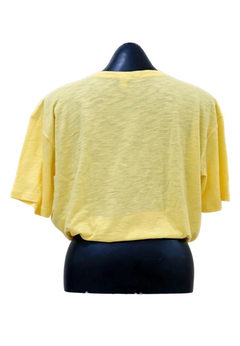 Landmark Round Neck Girls teens T-Shirt Cropped Boxy - Yellow