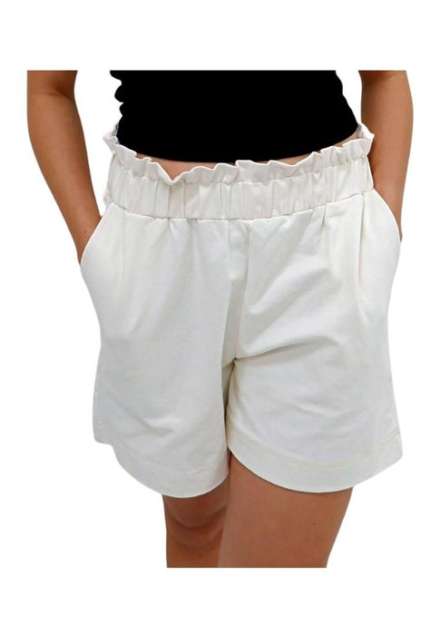 Landmark Hi-Waist Paper Bag Shorts for Girls teens - Cream