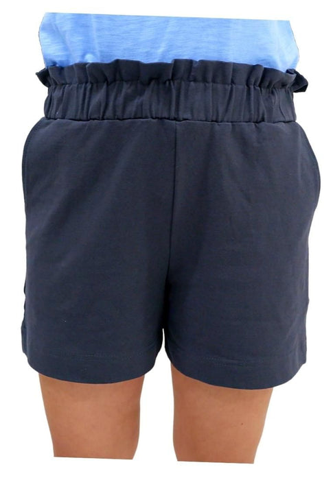 Landmark Hi-Waist Paper Bag Shorts for Girls teens - Gray