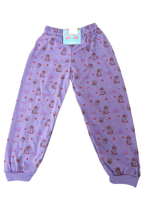 Landmark Pajama Pants Unicorn Pretty and Donut Candy - Lilac/Pink