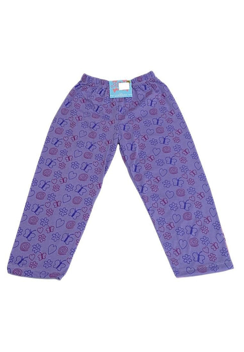 Landmark Pajama Pants Butterfly, Flower and Heart 2 in 1 - Lilac/Pink