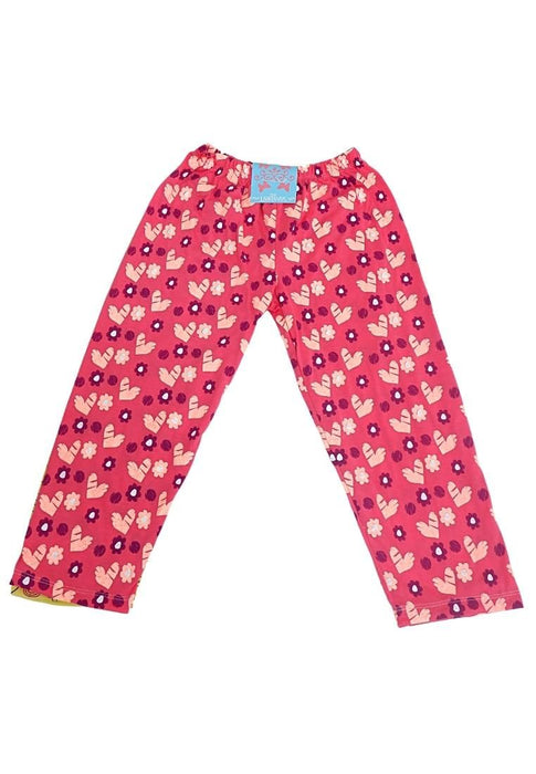 Landmark Pajama Pants Butterfly, Flower and Heart 2 in 1 - Yellow/Pomelo