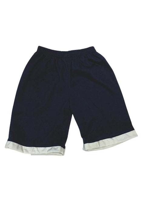 Landmark Muscle Set Cool Dude with Leaves Patch Pocket Print and Plain Shorts Navy Blue/White