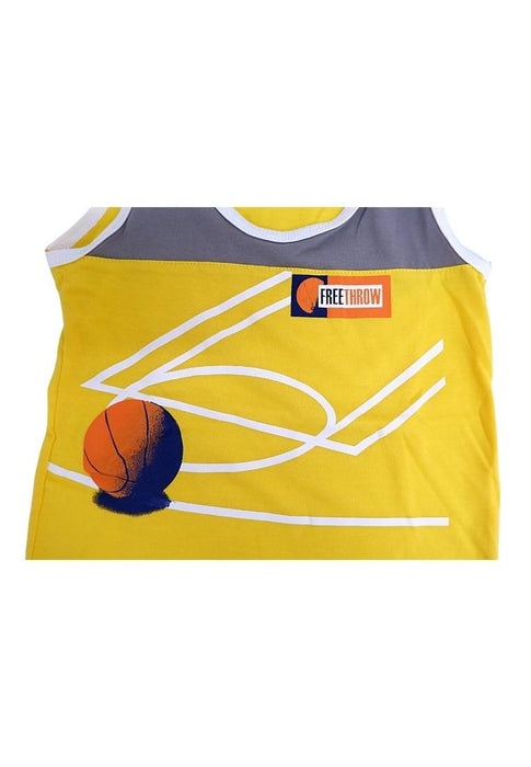 Landmark Short Set Sando 2-Tone Basketball Free - Throw Print - Mole/Yellow